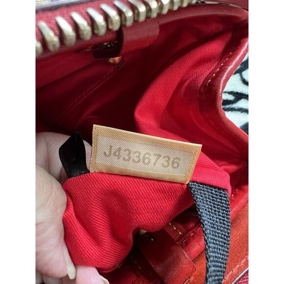 Dooney & Bourke Zebra Satchel with Red Leather - Picture 9 of 9